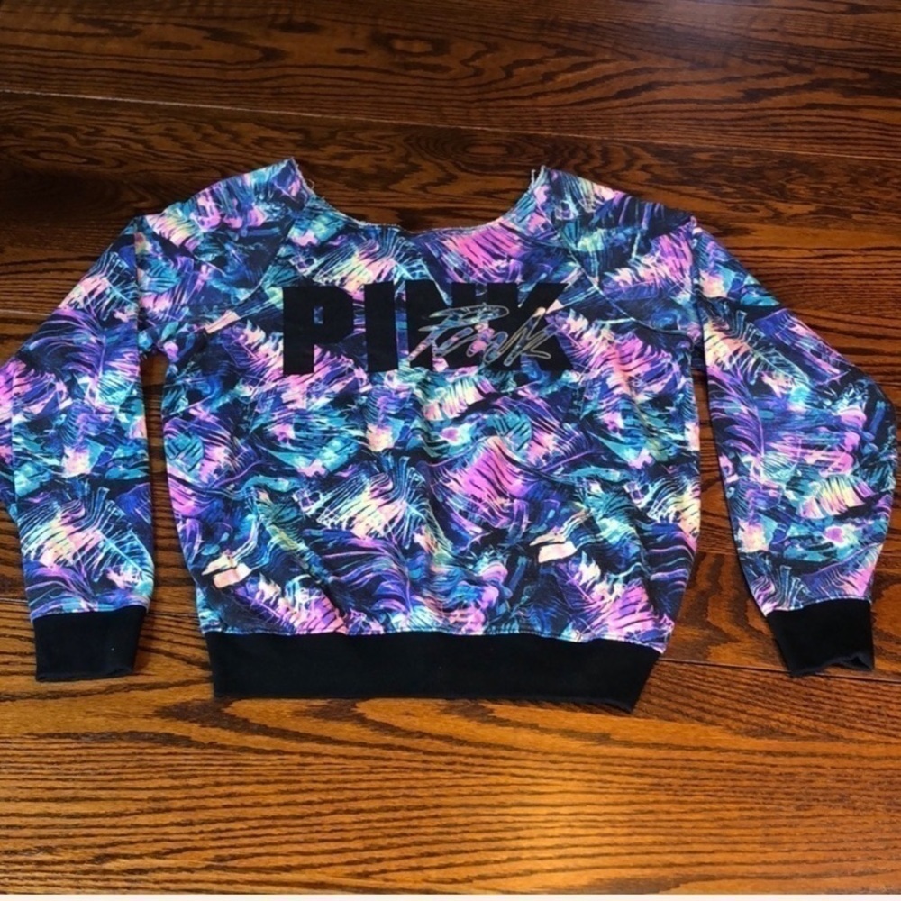 EUC! VS PINK Tropical Off Shoulder Top Size XS
